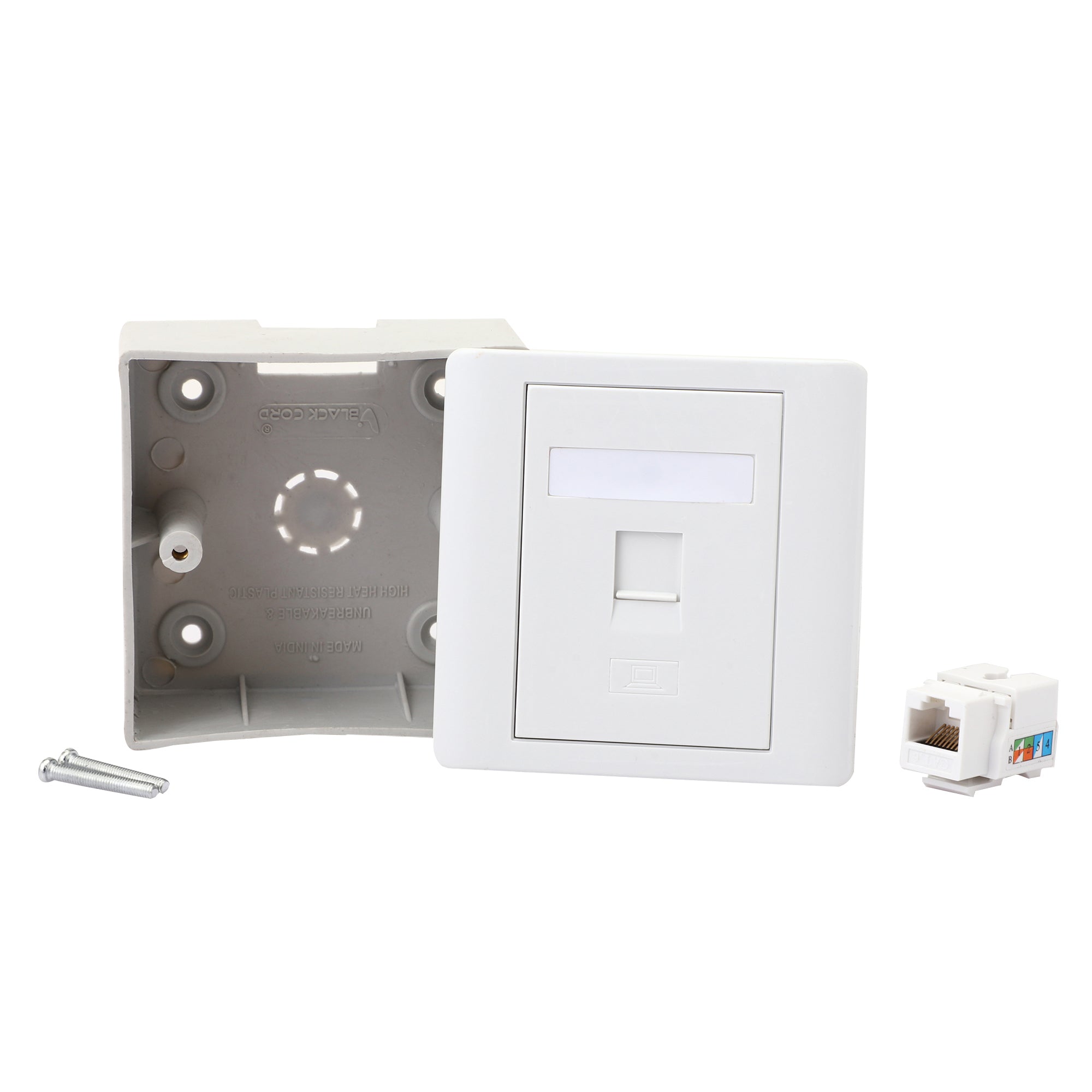 BOXNUBE Combo Set - RJ45 CAT6 LAN I/O Network Keystone Jack + Gang Box + Face Plate BOXNUBE Combo Set - RJ45 CAT6 LAN I/O Network Keystone Jack + Gang Box + Face Plate